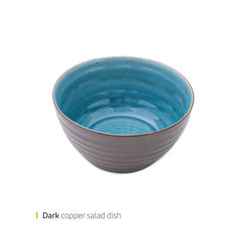 کاسه سالاد چینی دارک کوپر 23 سانت وایت پلیت کد 8375.2 یک عددی