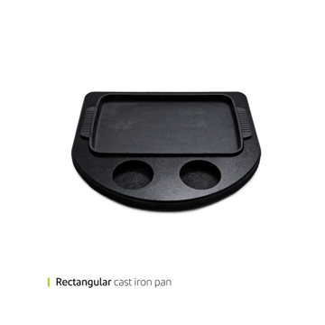 استیک پز چدنی مستطیل کم عمق خالدار  با جای سس 27 سانت وایت پلیت کد 5066 یک عددی