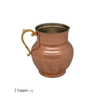 پارچ مسی چکشی خمره ای 1350 سی سی وایت پلیت 9192 یک عددی