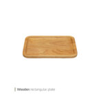 پیش دستی چوبی مستطیل پایه دار 21 سانت وایت پلیت کد 8685 یک عددی
