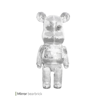 مجسمه bearbrick اینه ای وایت پلیت کد 96.3680 یک عددی