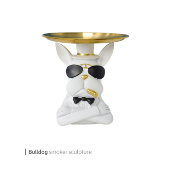مجسمه bulldog smoker وایت پلیت کد 94.4207 یک عددی