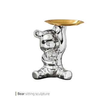 مجسمه bear sitting وایت پلیت کد 94.5374 یک عددی