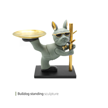 مجسمه bulldog standing وایت پلیت کد 94.5364 یک عددی