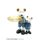 مجسمه bear father and girl کرم قهوه ای وایت پلیت کد 94.4977m یک عددی